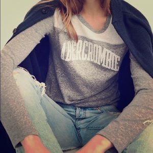 NWT Abercrombie Gray Tee XXS